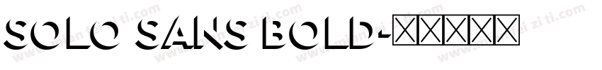 solo sans bold字体转换